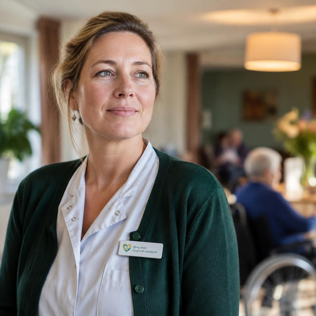 Zorgprofessional in gesprek op de werkvloer